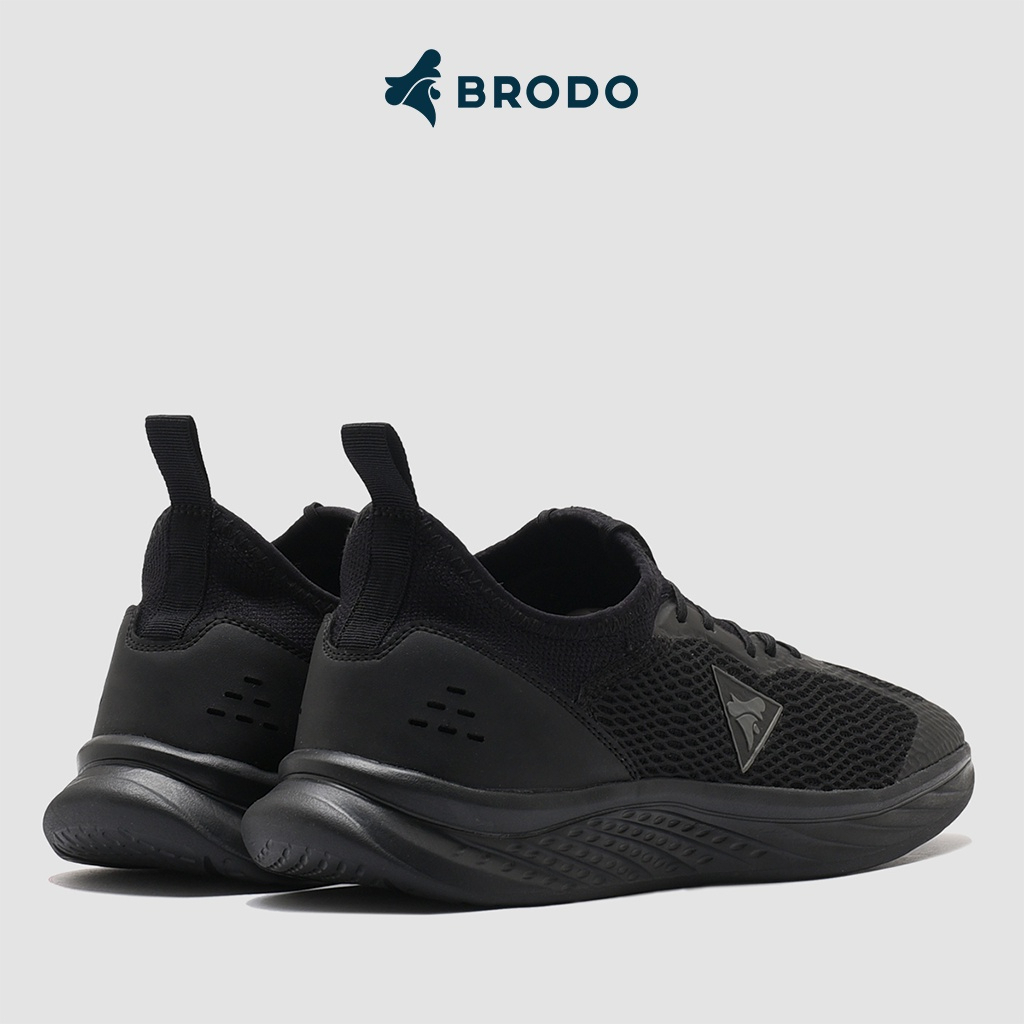 BRODO Active Pacer Full Black Original Sepatu Sneakers Sport Running Hitam Polos