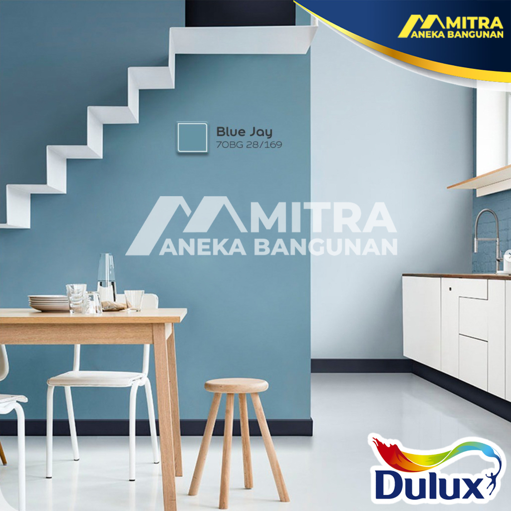 CAT TEMBOK DULUX INTERIOR EKSTERIOR BLUE JAY / BIRU / CATYLAC PENTALITE WEATHERSHIELD EASY CLEAN