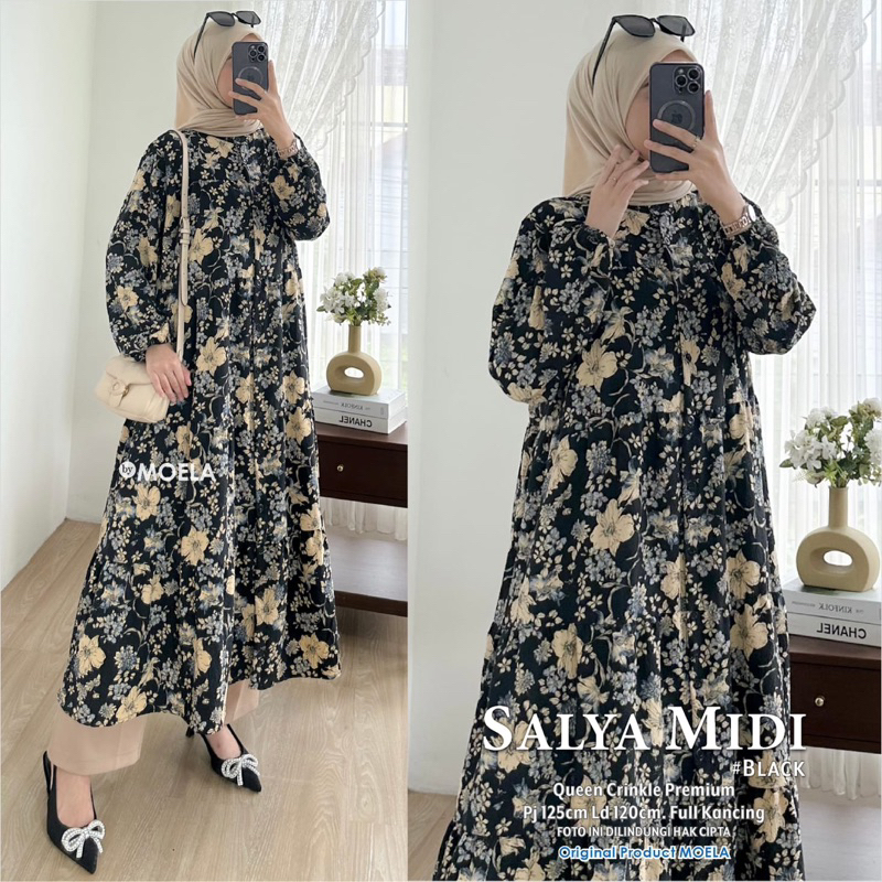 MIDI DRESS LD 120 cm BUNGA BUNGA salya midi moela