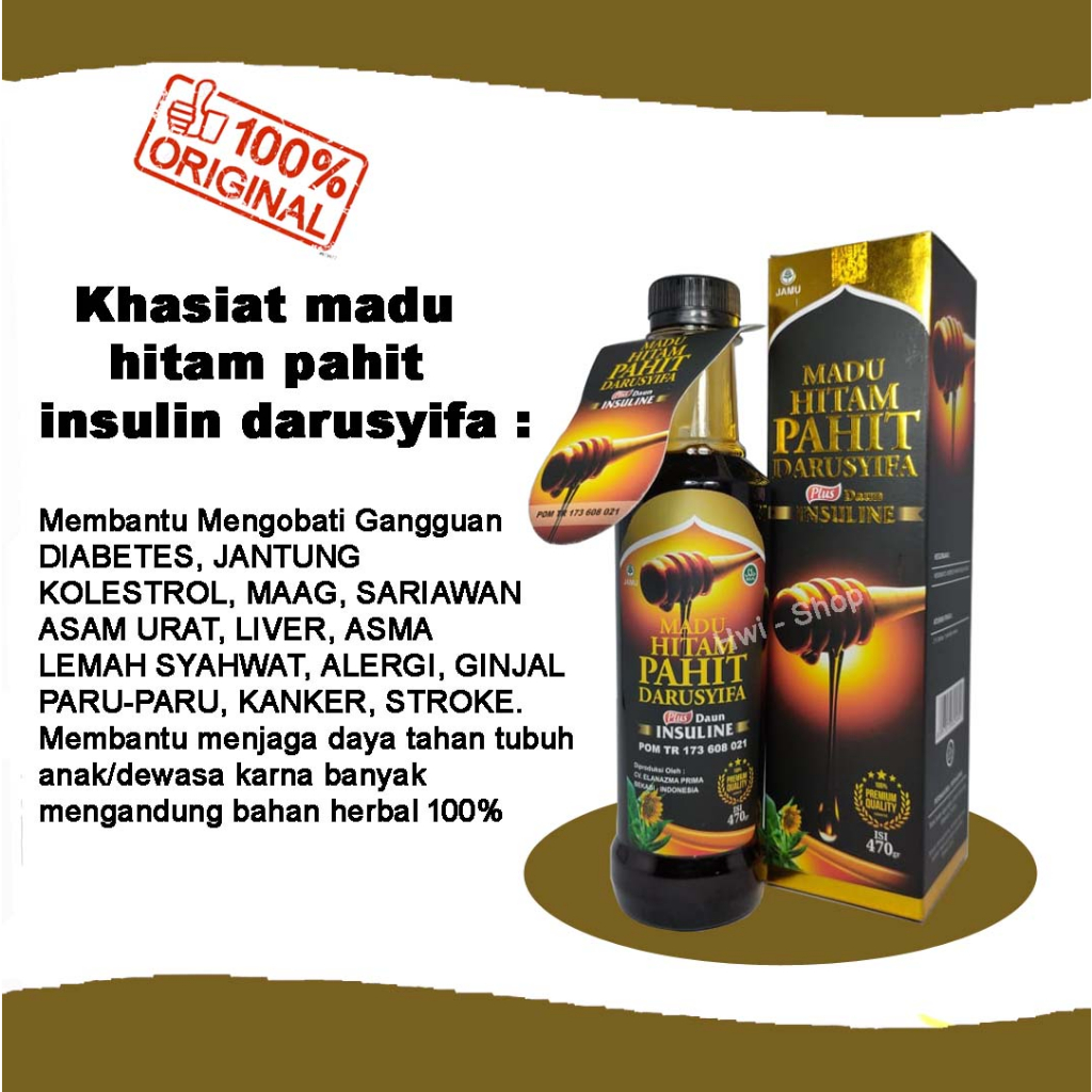 

Madu Hitam Pahit pLus Daun Insulin Darusyifa isi 470gr