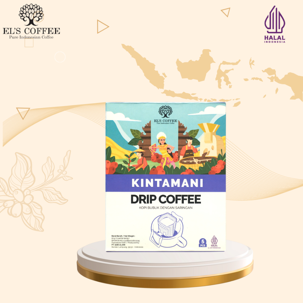 

EL'S COFFEE Kintamani Arabika 10Gr 5Pcs Drip Kopi Pure Indonesia Coffee Roasted