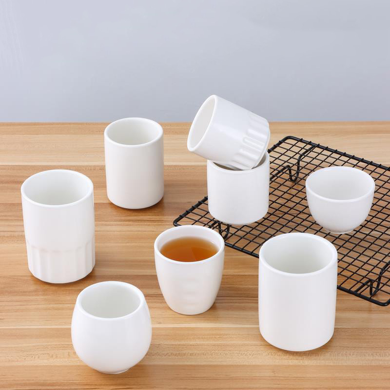 Cangkir Teh/Kopi Keramik Set Ukuran Diameter 6.5cm/10.3cm/12cm