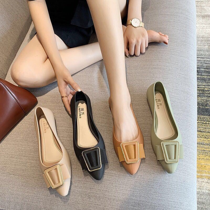 Azgalery SPT-67 / Flatshoes Wanita Sepatu Kerja Kuliah Formal Sepatu Low Heels Jelly Kasual Kantoran Sepatu Import