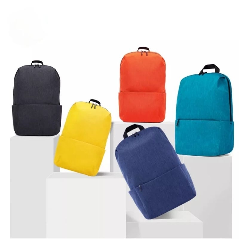 tas ransel backpack polos ada slot laptopnya dan slot tempat minum