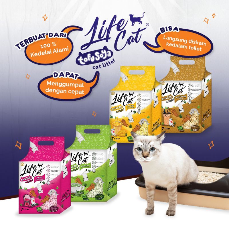 New Pasir tofu Life cat 7L - pasir kucing tofu / pasir Tofu Life Cat