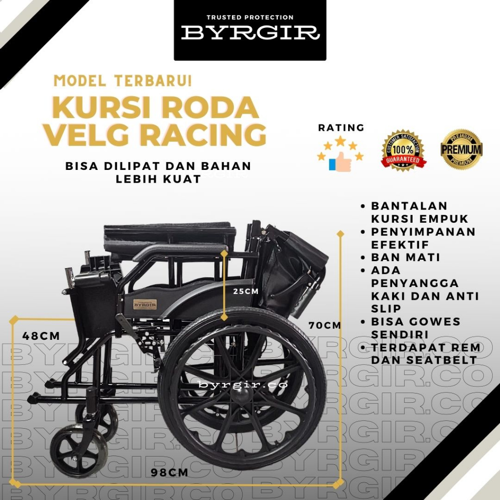 TERBARU Kursi Roda Lipat Travel Travelling Wheelchair