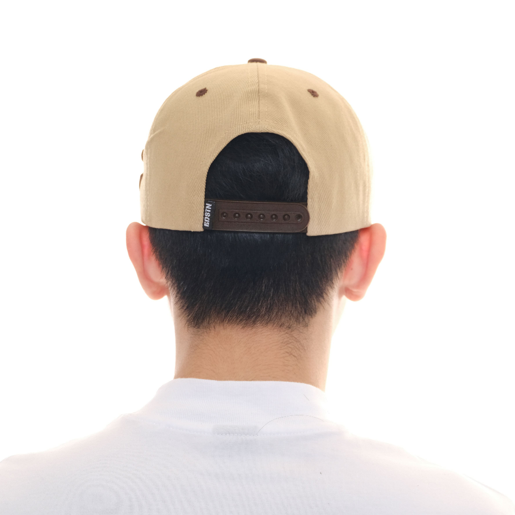 Eddostyn Topi Snapback Original Distro Krem Coklat