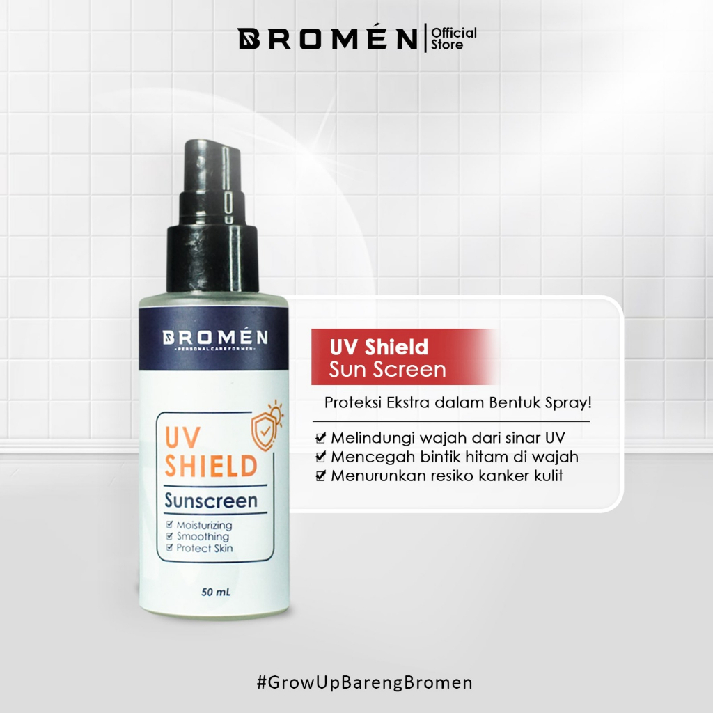 BROMEN Sunscreen Spray - Sun Protection /Anti UV untuk Wajah Pria | Sunscreen Cowok Skincare Pria