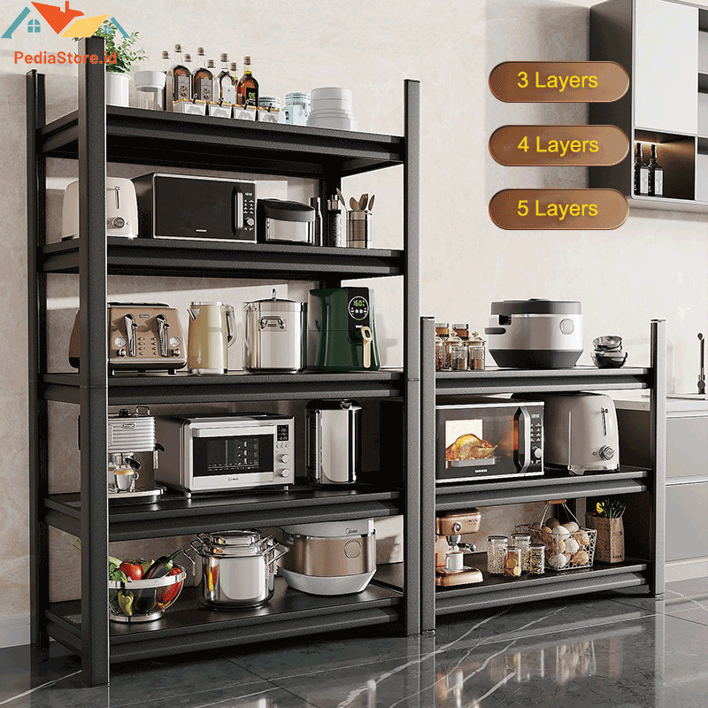 Rak Besi 5 Susun Rak Microwave Rak Siku Rak Multifungsi Serbaguna