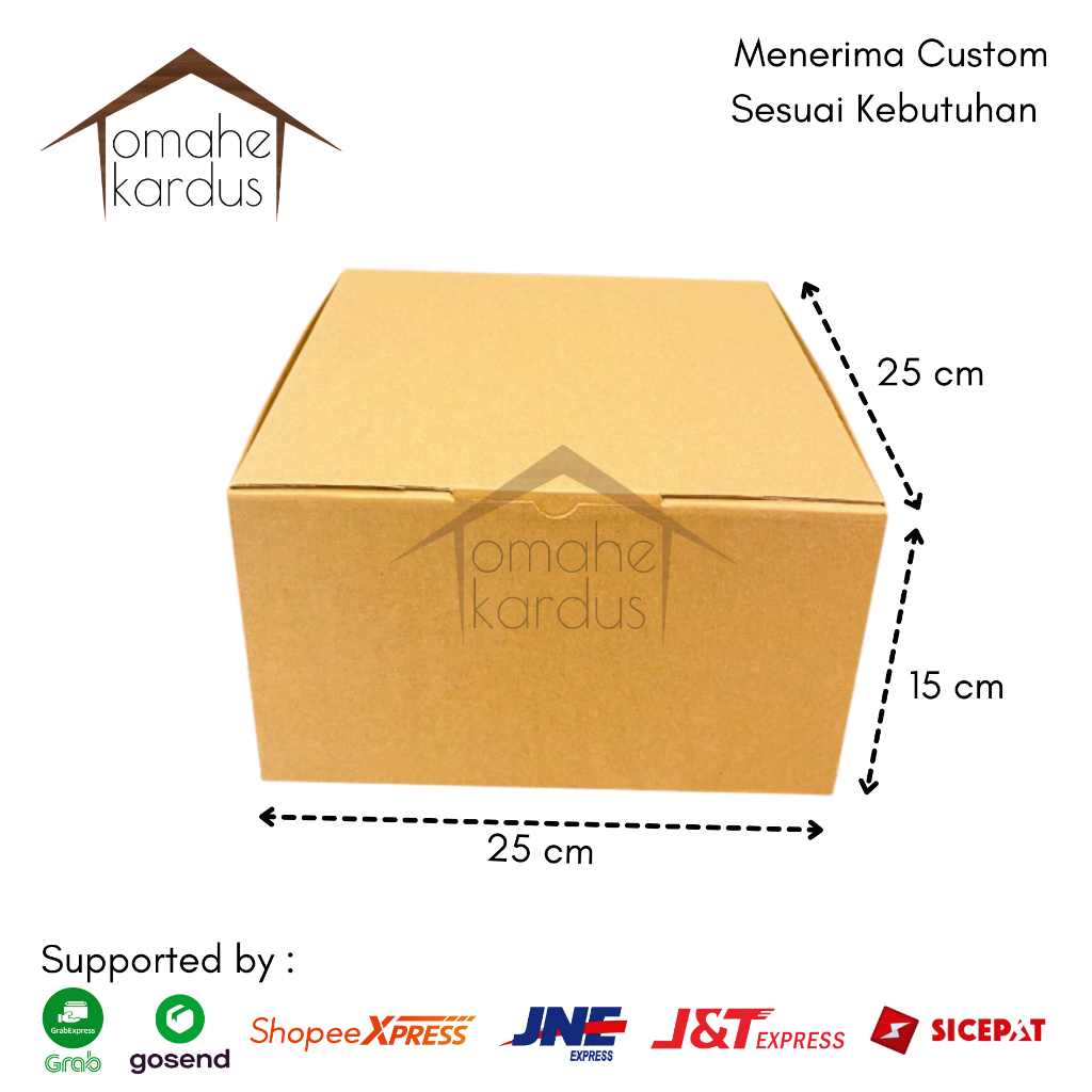 

kardus Die cut polos baru uk 25x25x15