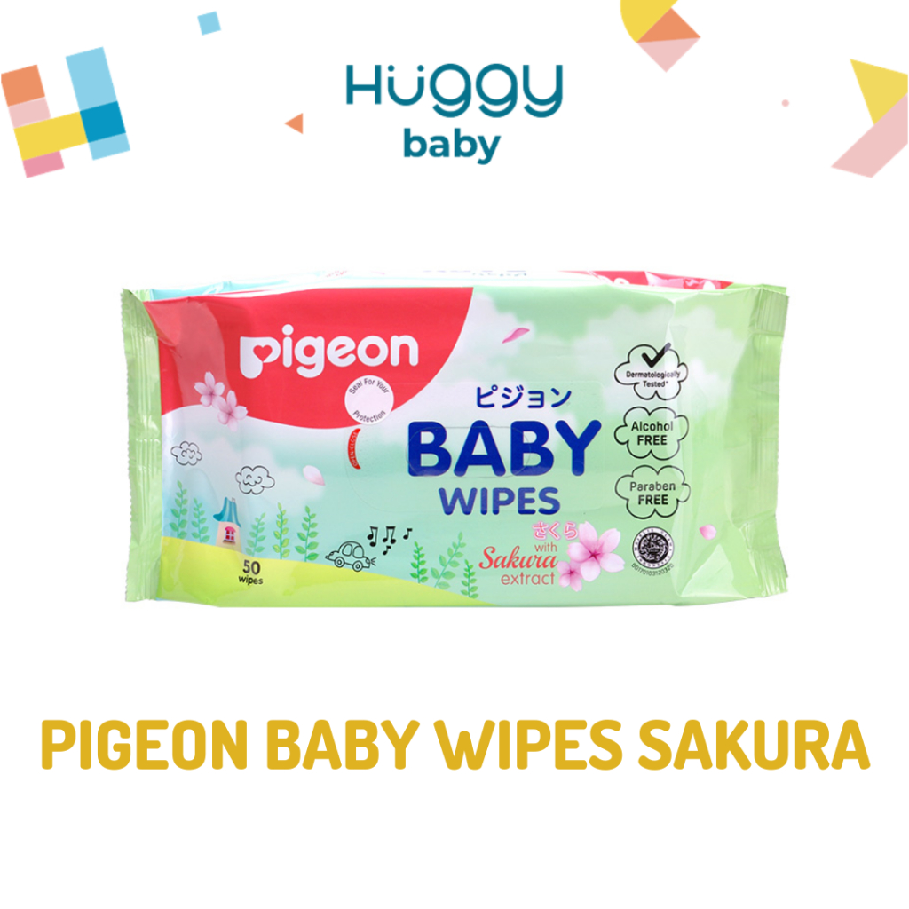 PIGEON Baby Wipes Sakura | Tissue Basah Bayi Anak HALAL