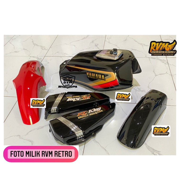 Cover Body Yamaha Rx king Cobra tahun 90 an paket Rx king Cobra set Box aki yamah Rx king striping C