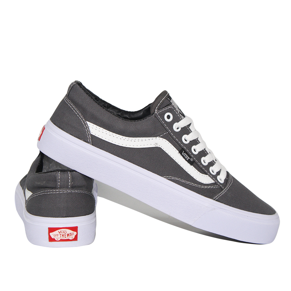 Sepatu vans pria old skool Abu polos sneakers wanita kanvas buat gaya terbaru 2023