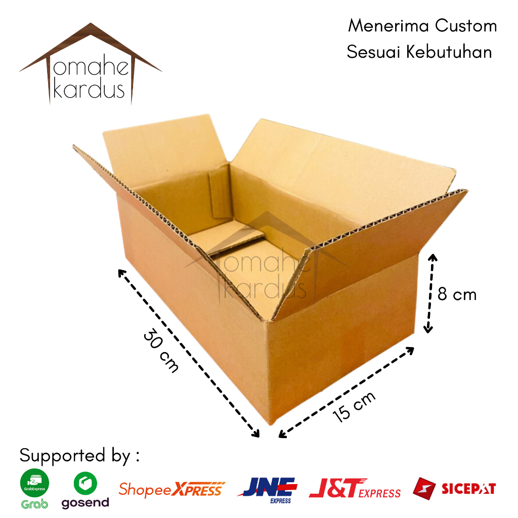 

kardus box polos baru uk 30x15x8