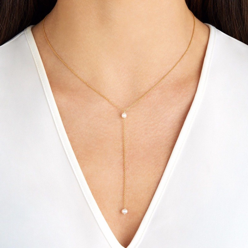 Ark.co - Ashley pearl (single ; double ; multiple) necklace kalung mutiara simple minimalis