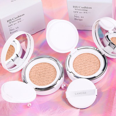 LANEIGE BB Cushion Whitening SPF 50+PA+++BB Foundation Makeup(Refill/Case + Isi+Puff) No.13 | No.21 (Complete)