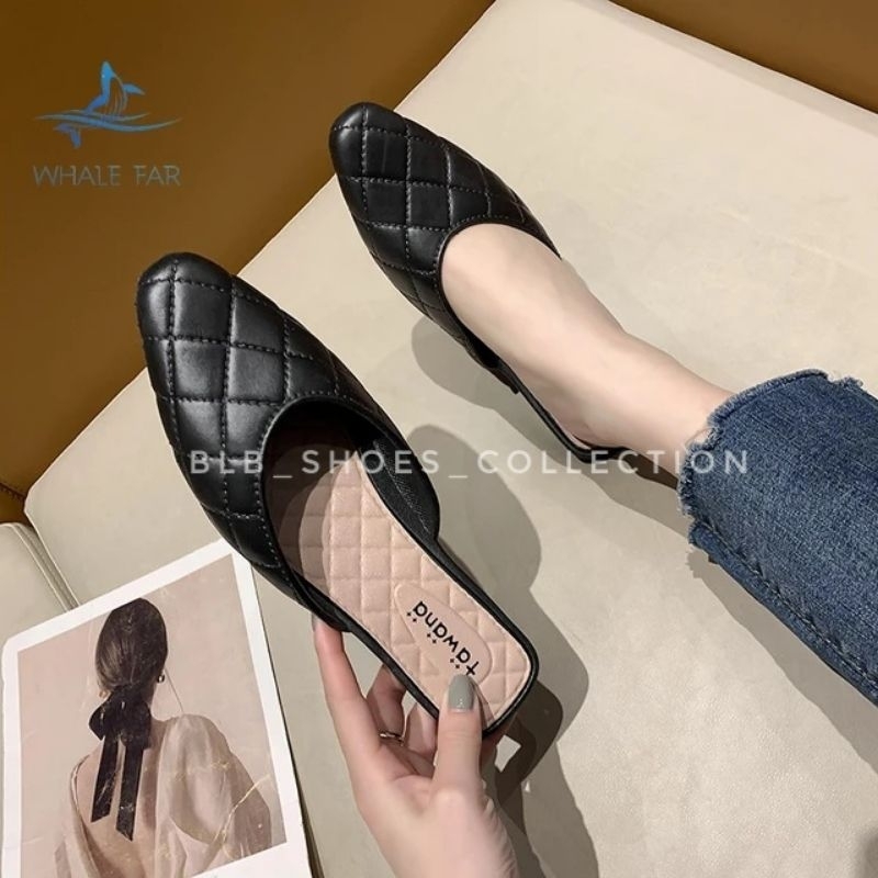 Sandal Selop Wanita Sandal Bustong Cewek Import Sandal Wanita Depan Tertutup Sandal Cewek nyaman kekinian Flat shoes Wanita polos Import Trendy