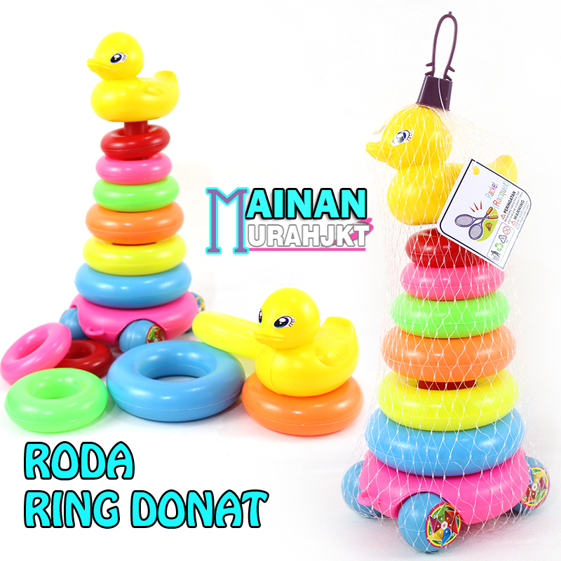 MAINANKEI MAINAN ANAK MURAH RODA DONAT SUSUN MINI 438 MAINAN EDUKASI RING DONAT MINI DENGAN RODA BISA BERJALAN