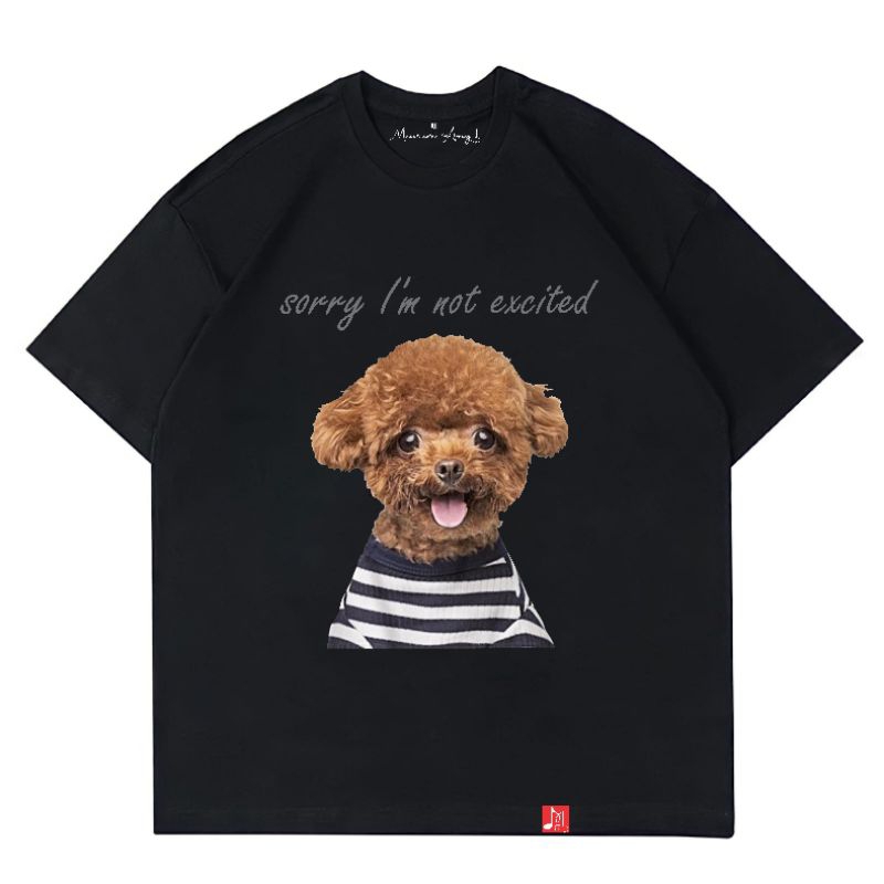 T-Shirt | KAOS VINTAGE | All Dogs | Black | ANJING PUDEL MALTESE CHIHUAHUA GOLDEN | BAJU HITAM OVERS