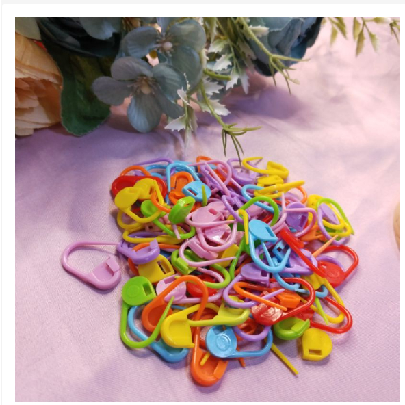 isi 50 PC Peniti Hijab Rainbow Bahan Plastik Pin Jilbab Warna Warni  Peniti Rajut Penanda Rajutan Locking Stitch Marker Peniti Labu