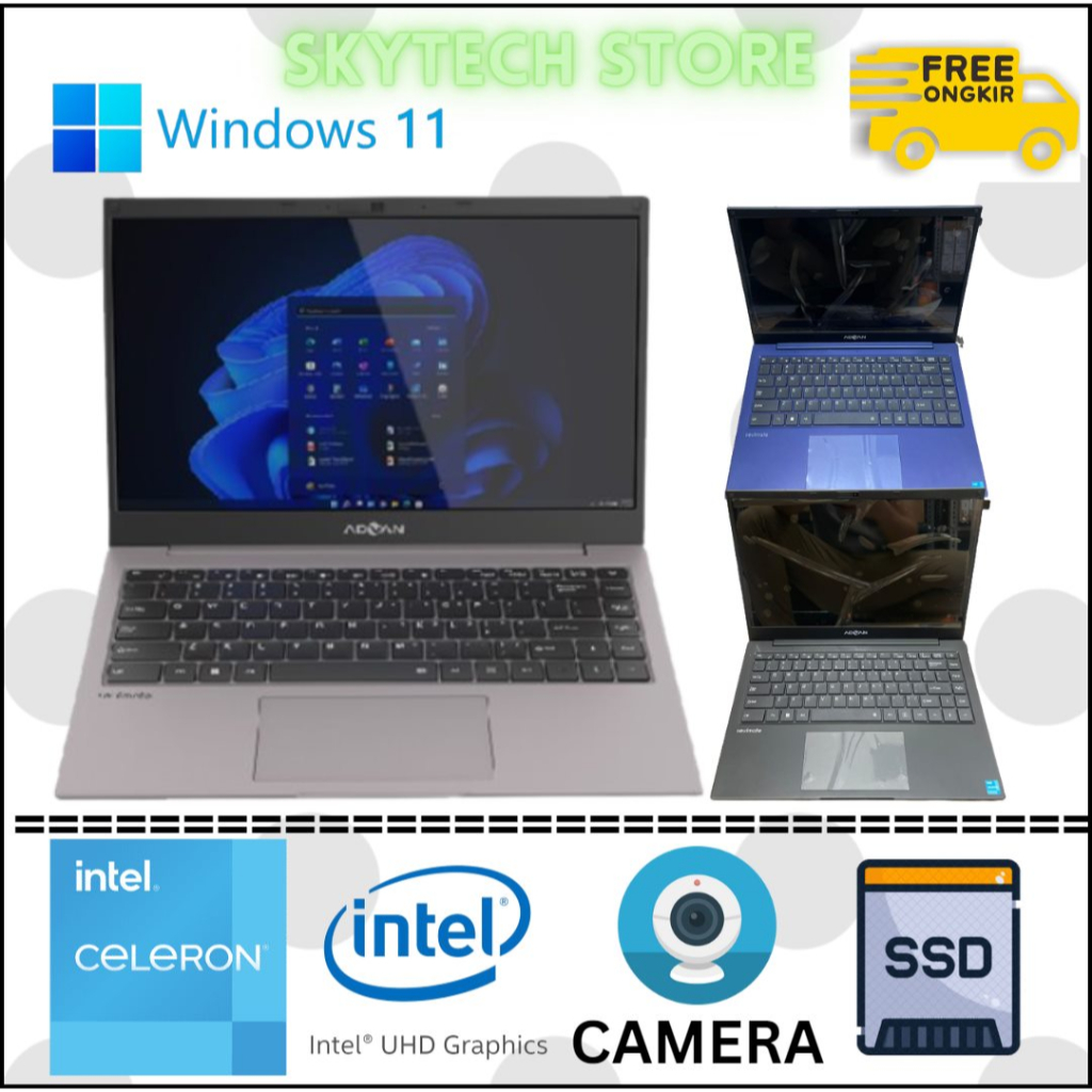 Laptop Advan Soulmate Intel Celeron N4020 Ram12Gb 256Gb 14HD Windows 11 Original