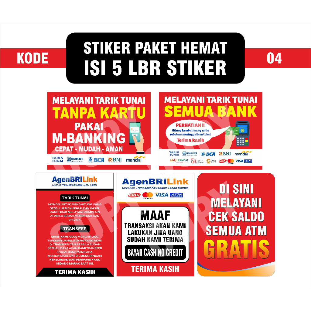 

STIKER BRILINK PAKET HEMAT ISI 5LBR