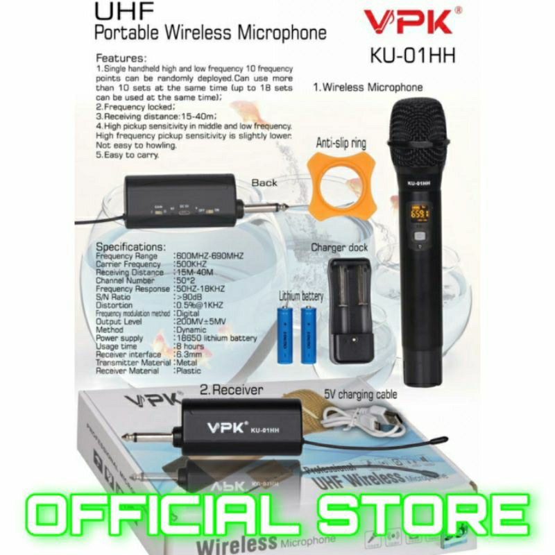 mic wireless original vpk ku 01hh microphone mic karaoke single mic handled