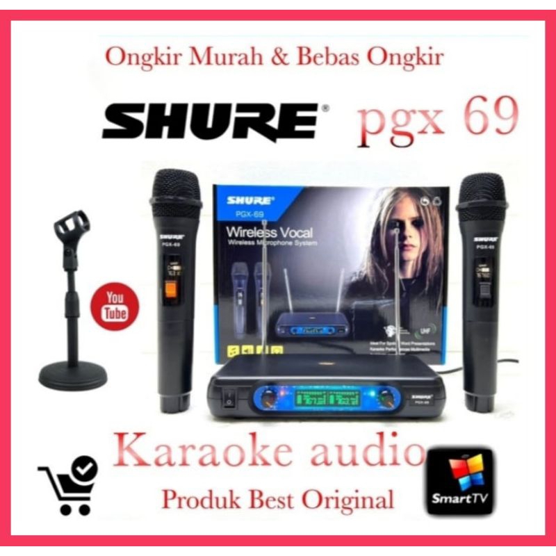 mic Karaoke Wireless shuree Pgx69 Support smart tv youtube