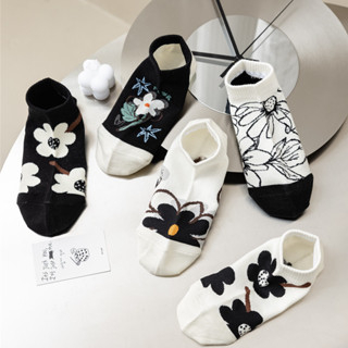 GO!KK1275 Kaos Kaki Motif Bunga Flowers Fashion Pendek Ankle Semata Kaki Socks Korean Model Cute