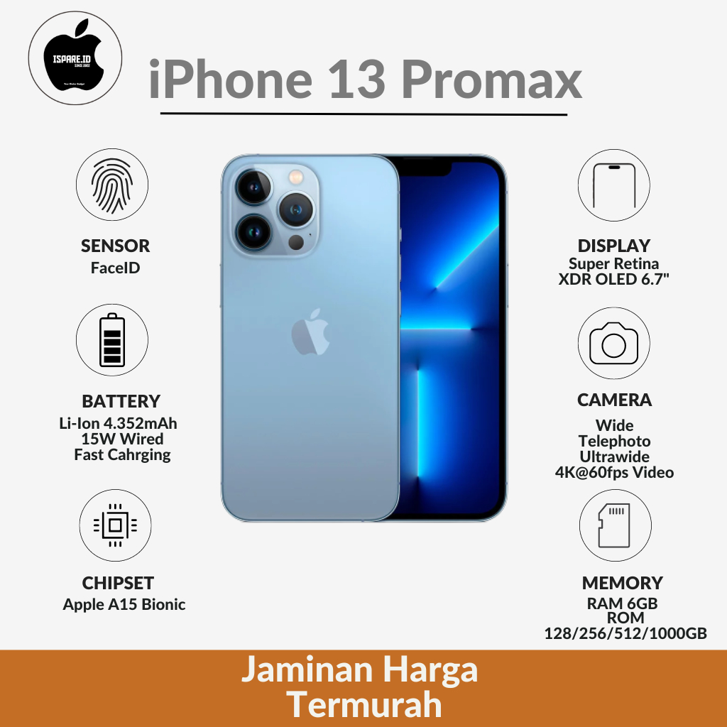 Iphone 13 Pro Max 128/256GB Second Mulus Like New Original 100% Garansi