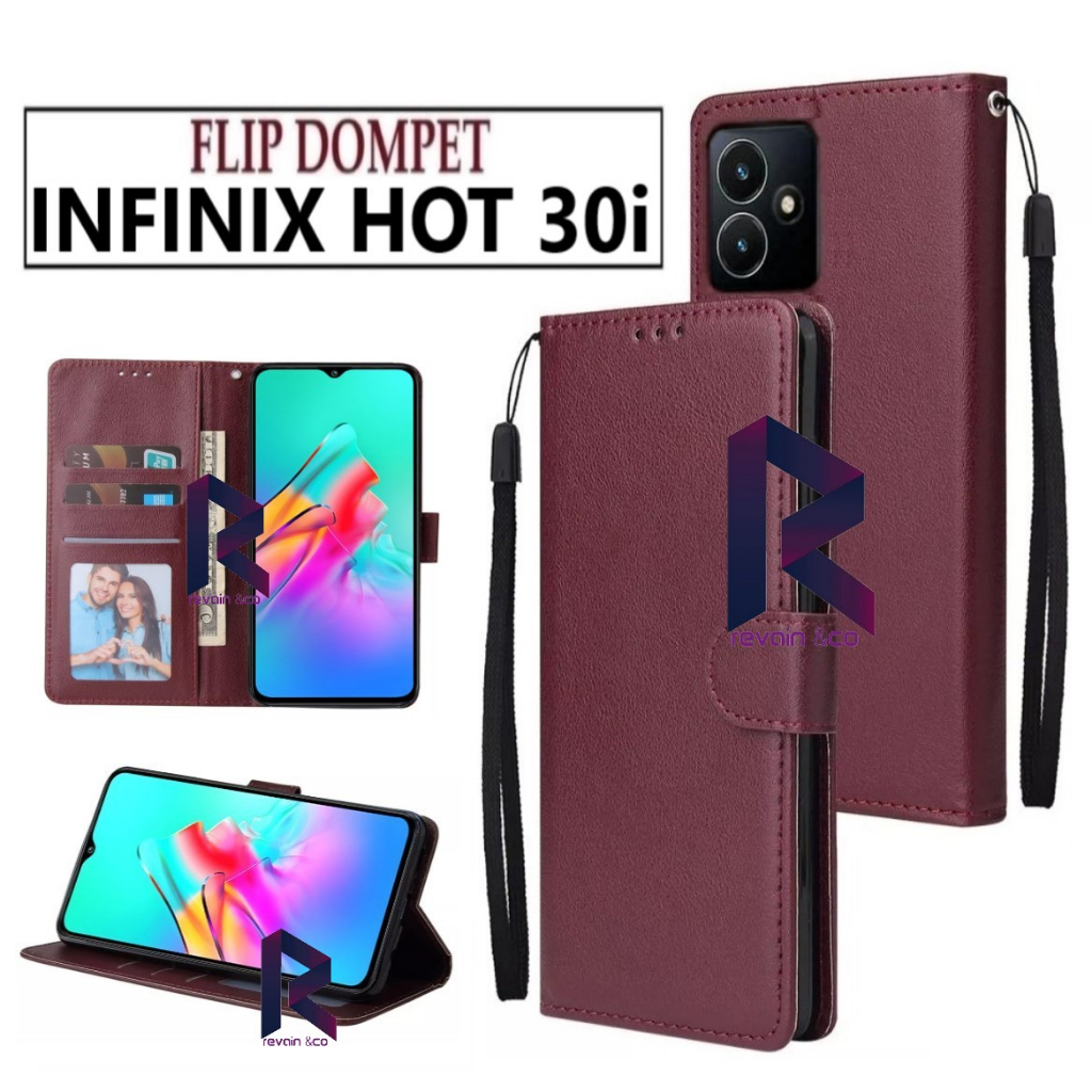 CASE INFINIX HOT 30i FLIP WALLET LEATHER KULIT PREMIUM SARUNG BUKA TUTUP KESING HP FLIP CASE INFINIX HOT 30i