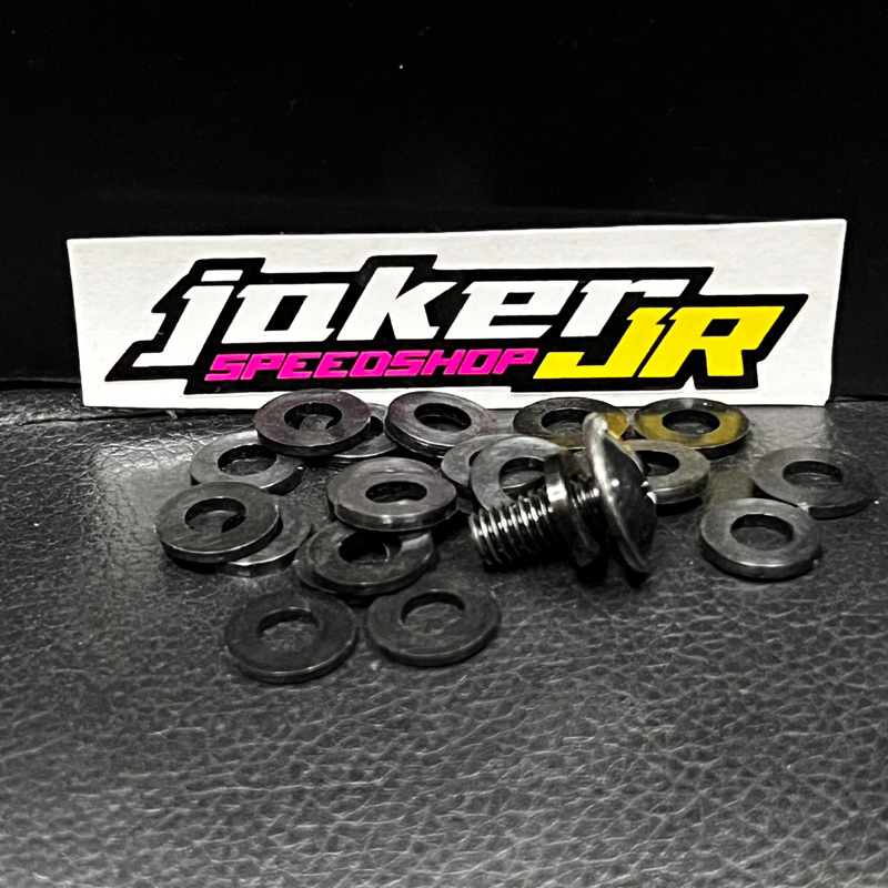 RING BAUT BODY WASHER HITAM RING PLASTIK NINJA R SS RR NEW RR OLD ZX RING BESAR HITAM UKURAN M6 BAUT