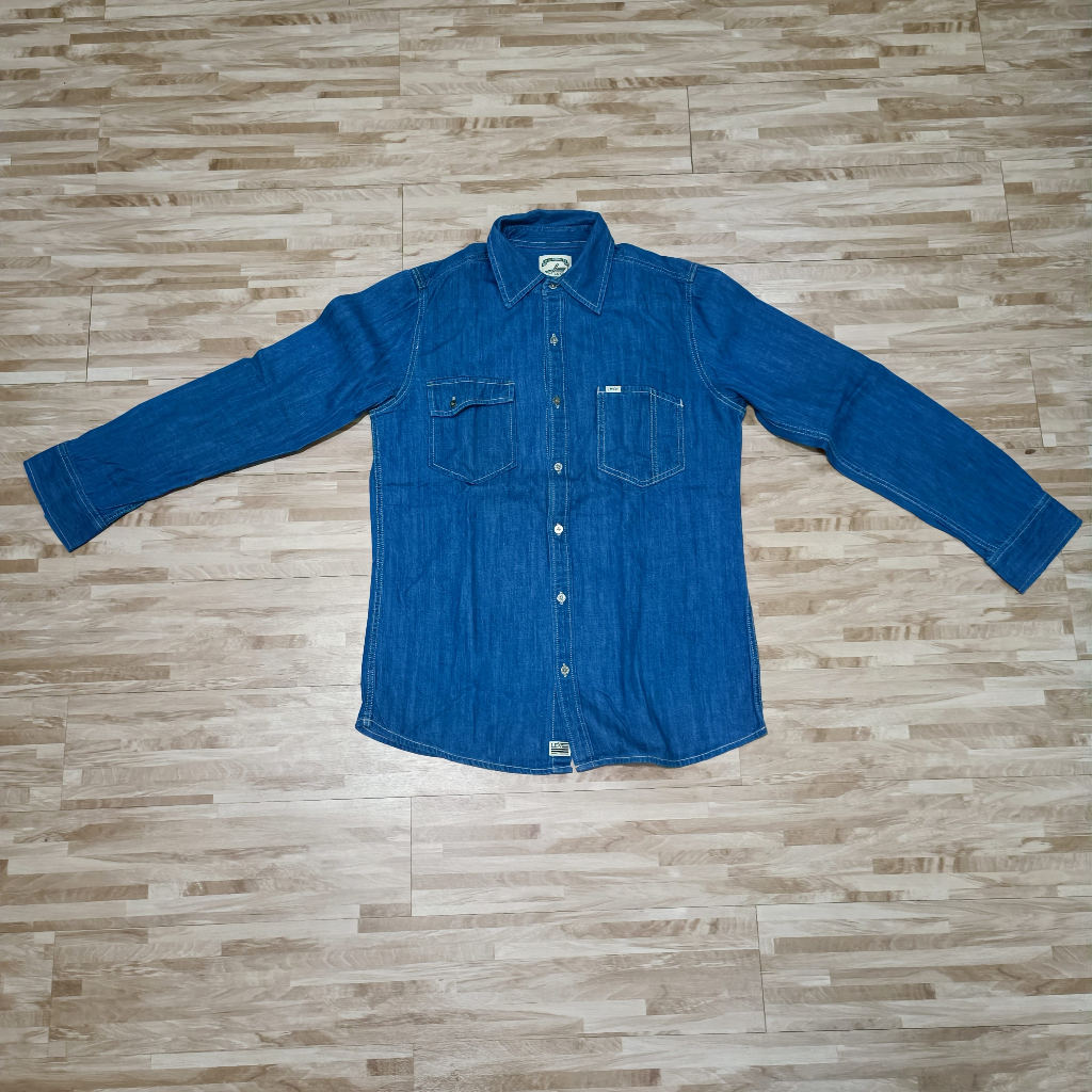 Kemeja Denim Lea Jeans Biru Original Bekas XL