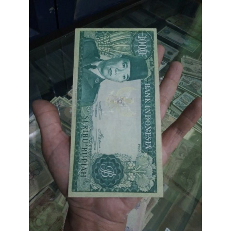 uang kuno 1000 soekarno asli BI