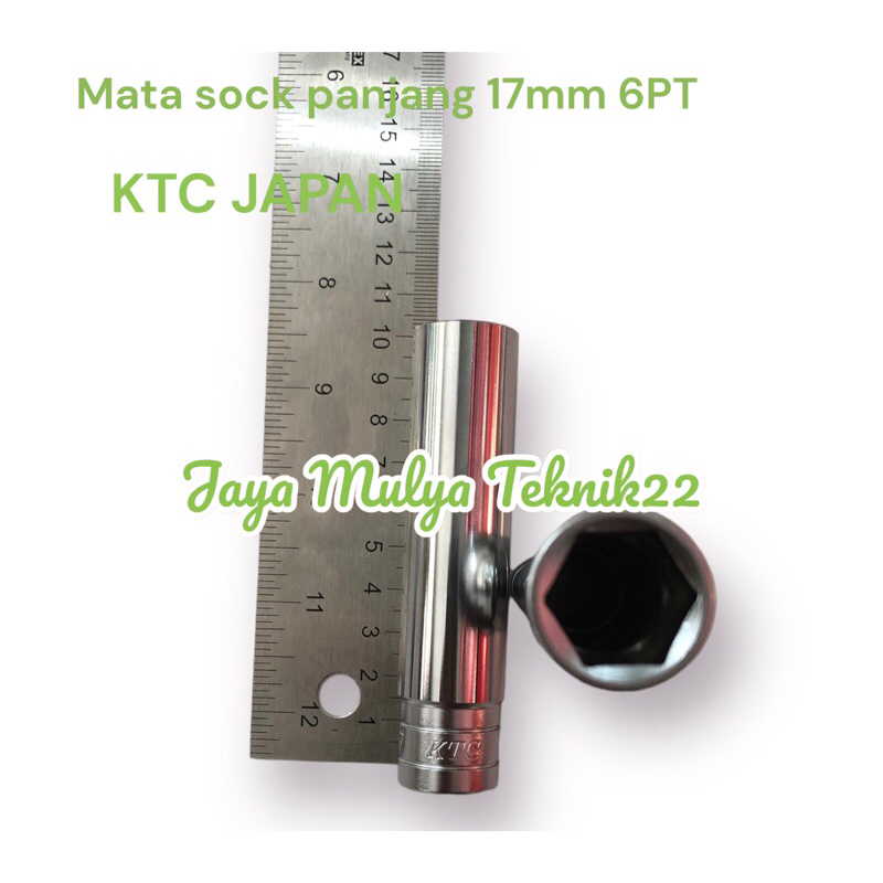KTC mata sock panjang 17 mm 6PT 1/2 inch / kunci sock panjang / alat bengkel