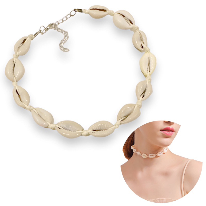 Kalung Tali Kerang Bali Bohemian Seashell Natural Shell Necklace Choker