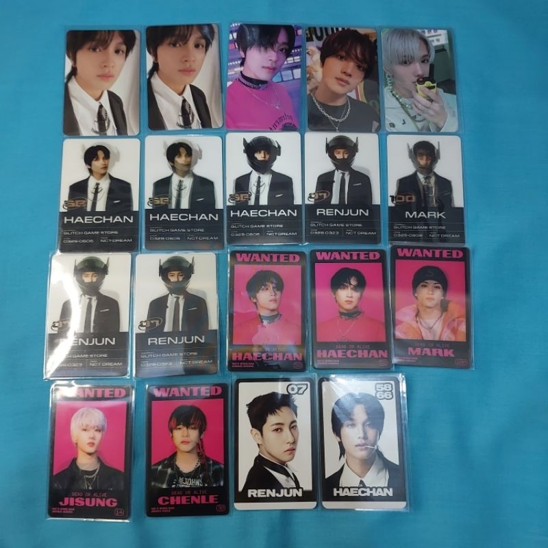 PHOTOCARD HAECHAN PILEK,,CEKER, LENTI, MARK, JISUNG, JENO, CHENLE, RENJUN SCRATCH, GLITCH MODE , BEA