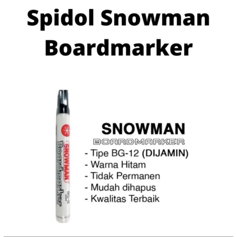 

Snowman Boardmarker Spidol Papan Tulis warna Hitam / Spidol Hitam Snowman Papan Tulis