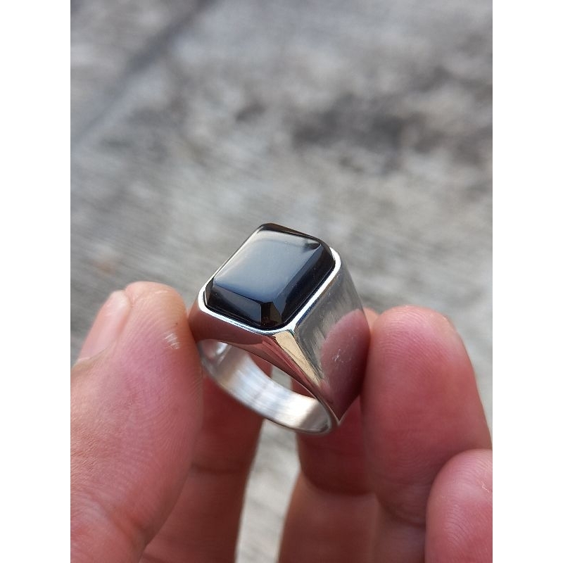 cincin batu yaman wulung cutting ring titanium silver