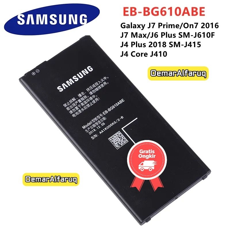 Baterai Batre Battery Samsung J4 plus J4+ J6+ Battery J6 Plus J7 Prime BG610 Original