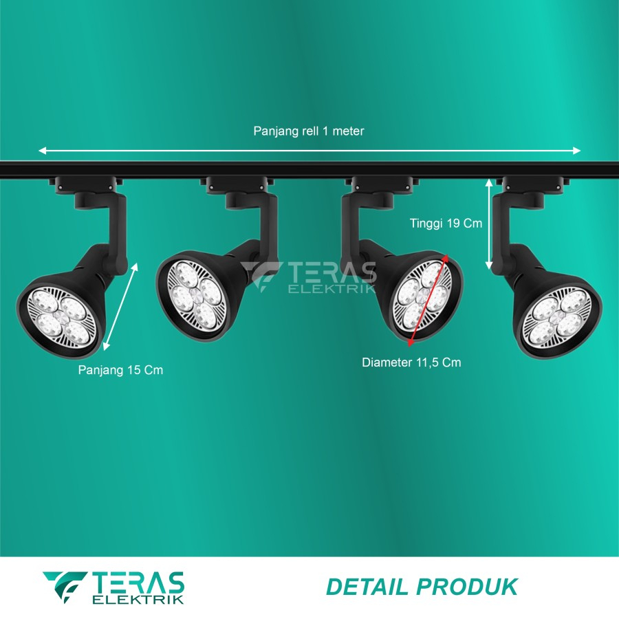 Lampu sorot track light 35 Watt lampu sorot rel 35w satu set isi 4