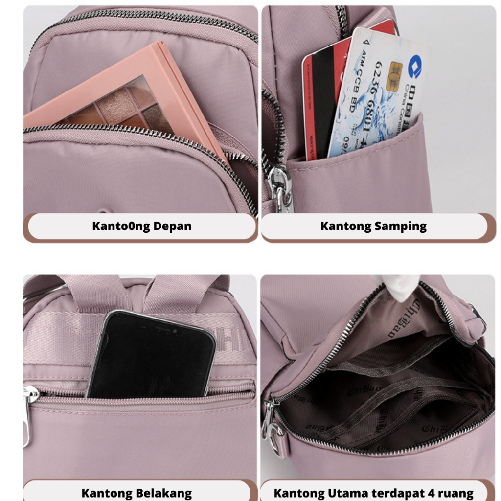 Tas Wanita Ransel  Chibao 2 in 1 Selempang Model Korea Backpack Terbaru 2023 Fashion Original 00520