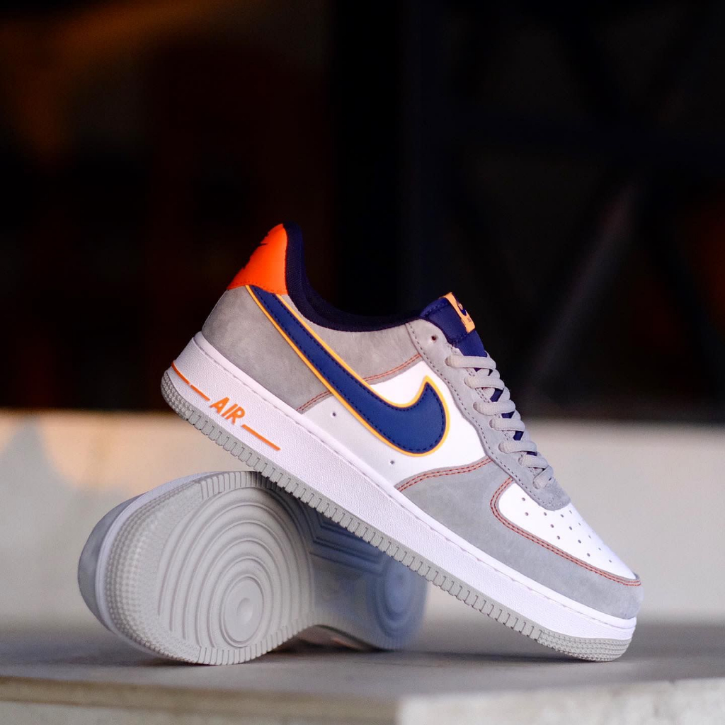 NEW IN!!! NIKE AIR FORCE 1 LOW WHITE GREY NAVY ORANGE