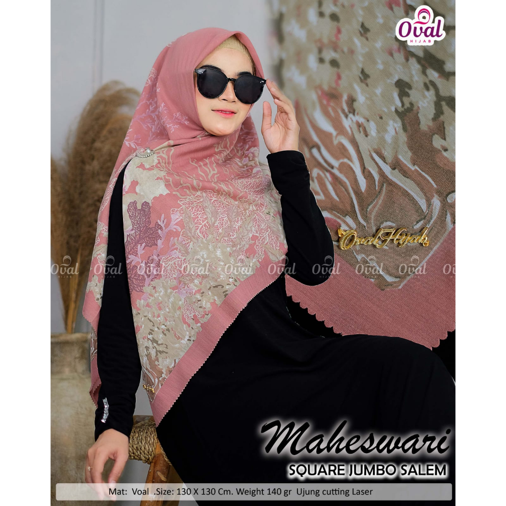 Maheswari Square Jumbo Original Oval Hijab Maheswari Oval Maheswari Square Syari Square Motif Segiem