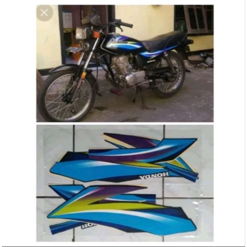 Striping Stiker Les Body Gl Max 2004 Hitam Biru