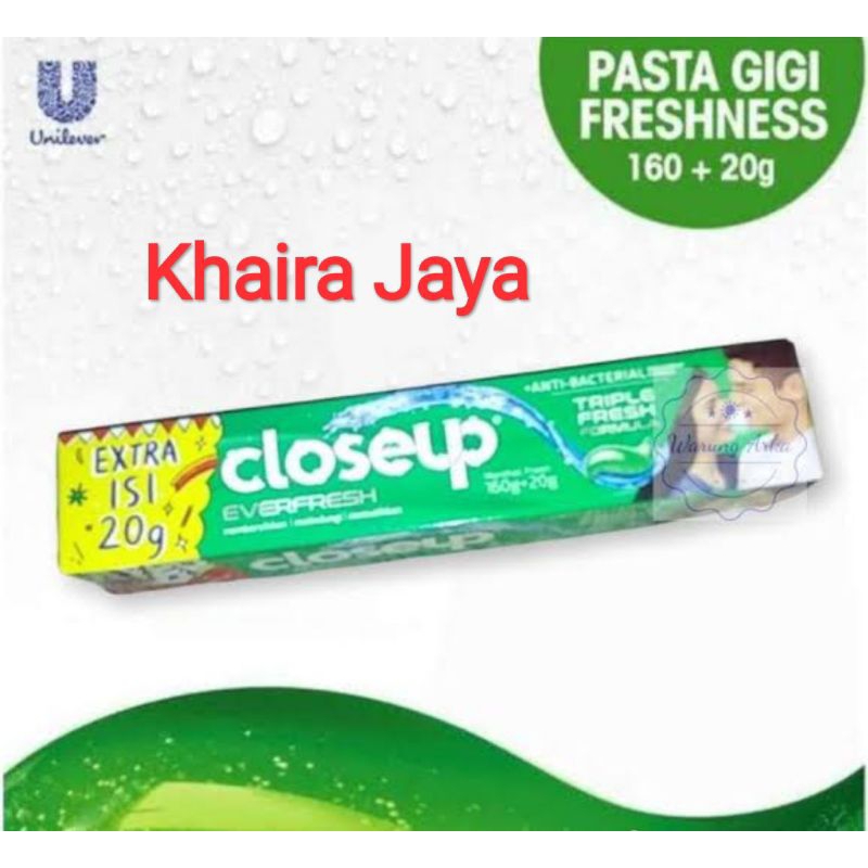 Odol Pasta Gigi Close Up Closeup Everfresh Triple Fresh Hijau 180 gr 160 gr + 20 gr