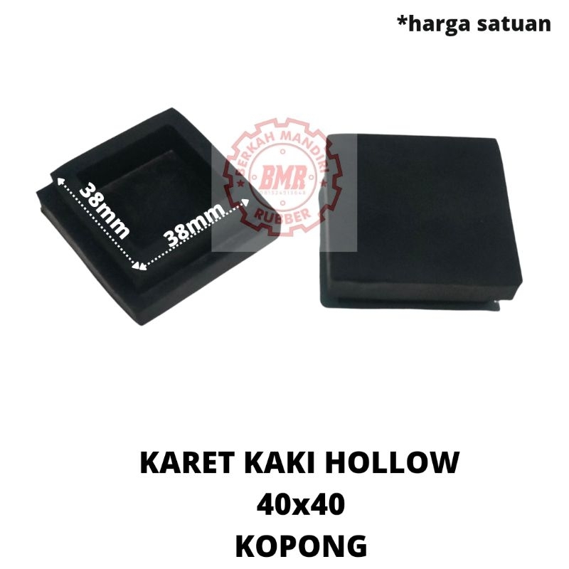 karet hollow 4x4 kopong/karet kaki kursi/karet kaki meja besi hollow