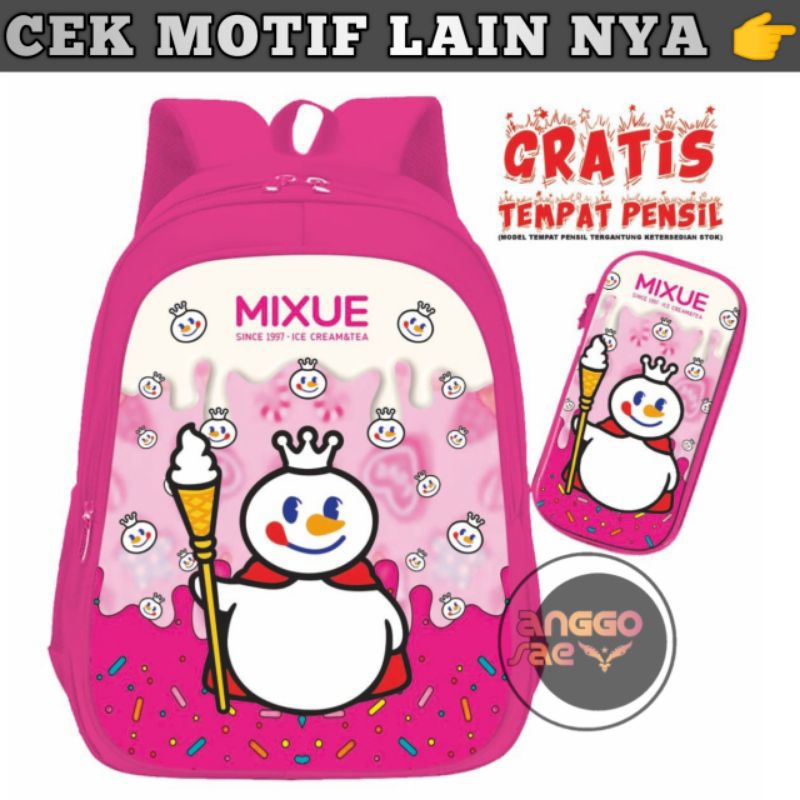 Tas Anak Sekolah MIXUE Printing anggosae SD / TK / PAUD