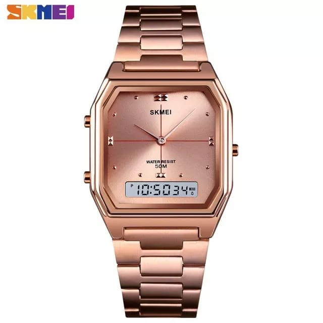 JAM TANGAN SKMEI TAHAN AIR CEWEK DUAL TIME BERGARANSI