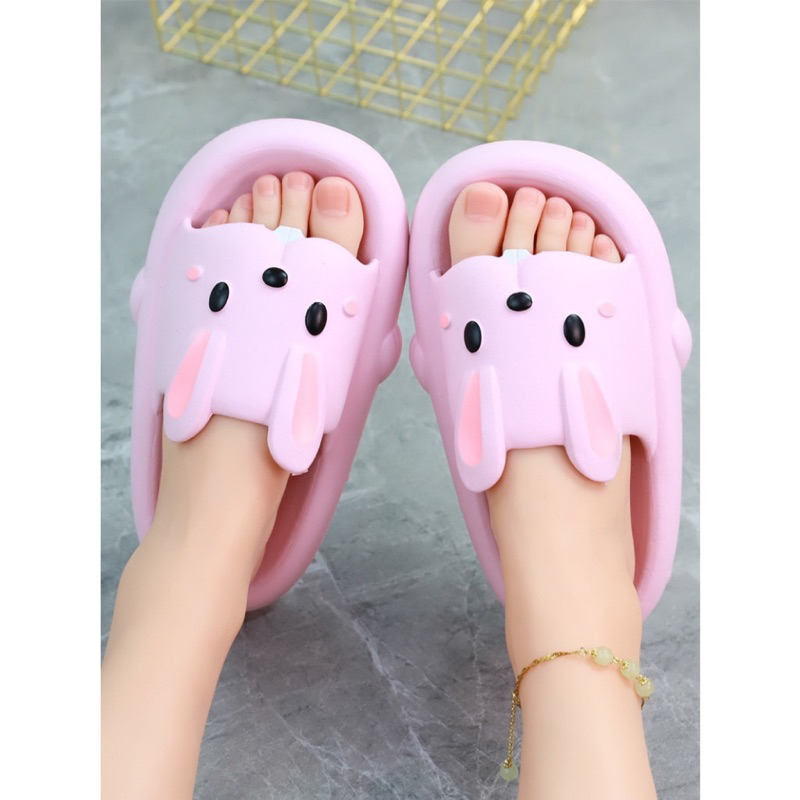 Sandal Selop Karet Jelly Wanita Rabbit Bunny Timbul Lucu Imut Empuk Lentur Impor MGR Mokaya Balance (2638) / Size 36-41